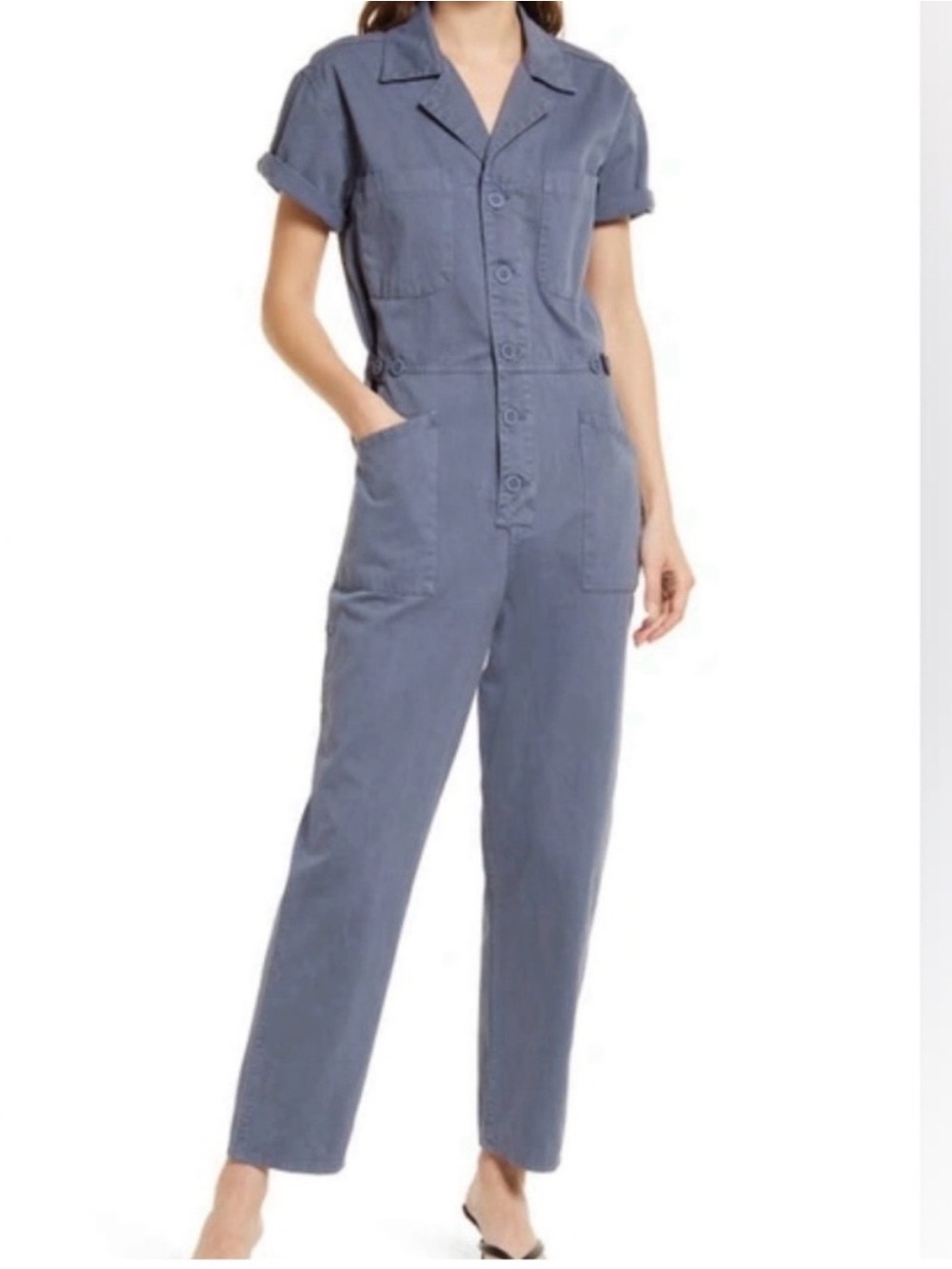 pistola Short-Sleeve Navy Blue Utility Jumpsuit